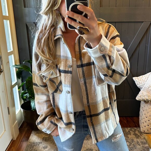 Button Front Sweater Jacket Flannel Oversized Coat - Picture 5 of 6